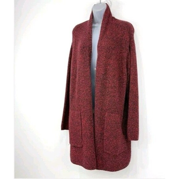 Pure Jill Womens Red Speckled Cardigan Midi Wool Blend Open Front Medium  J.... - Picture 2 of 7